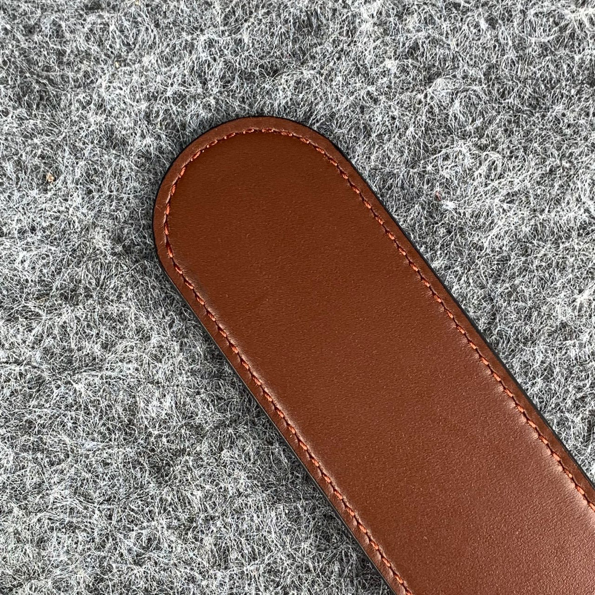 GG Leather Belt with Double G Buckle, 1.5” Width ‘Brown’