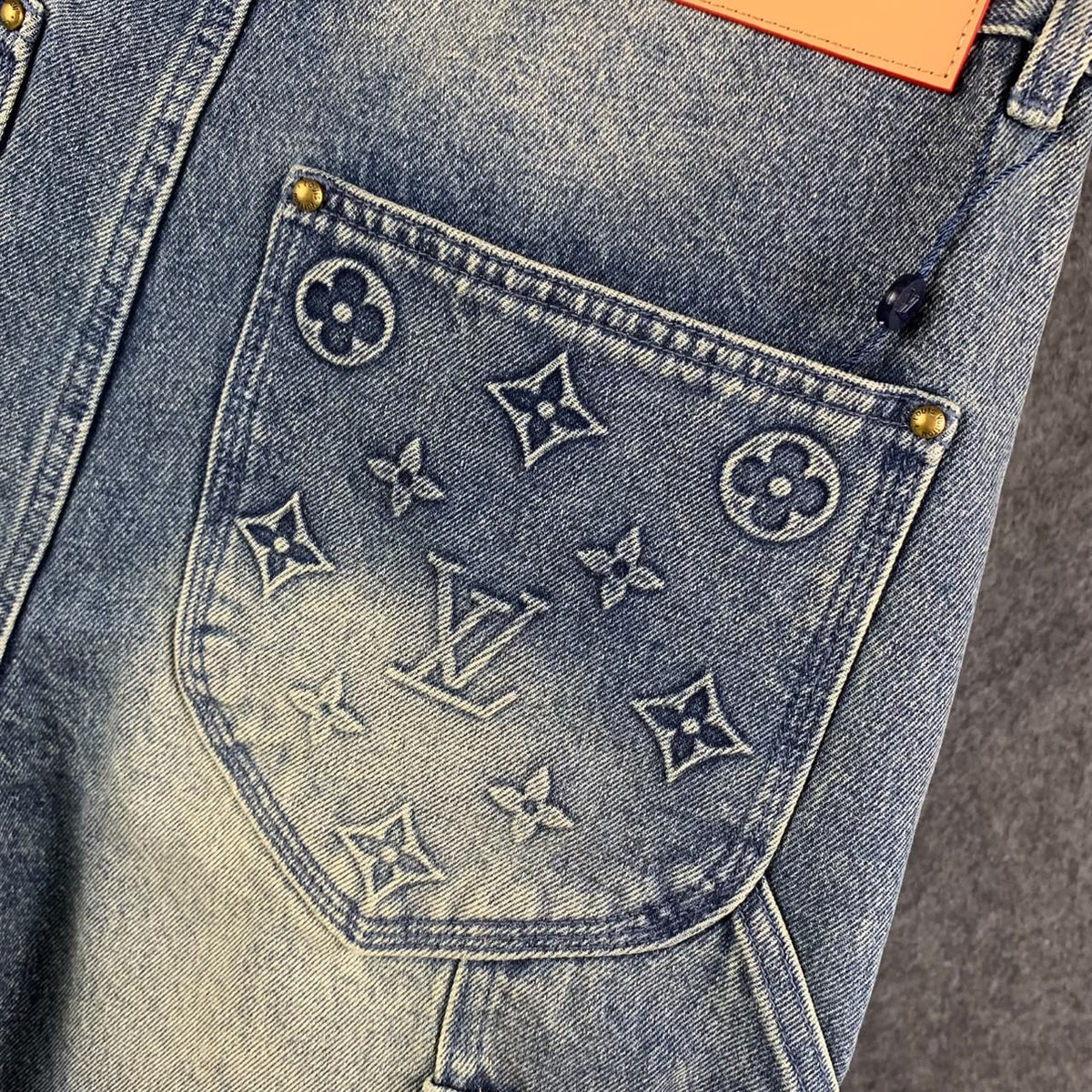 LV Washed Denim Workwear Shirt & LV Denim Carpenter Shorts)