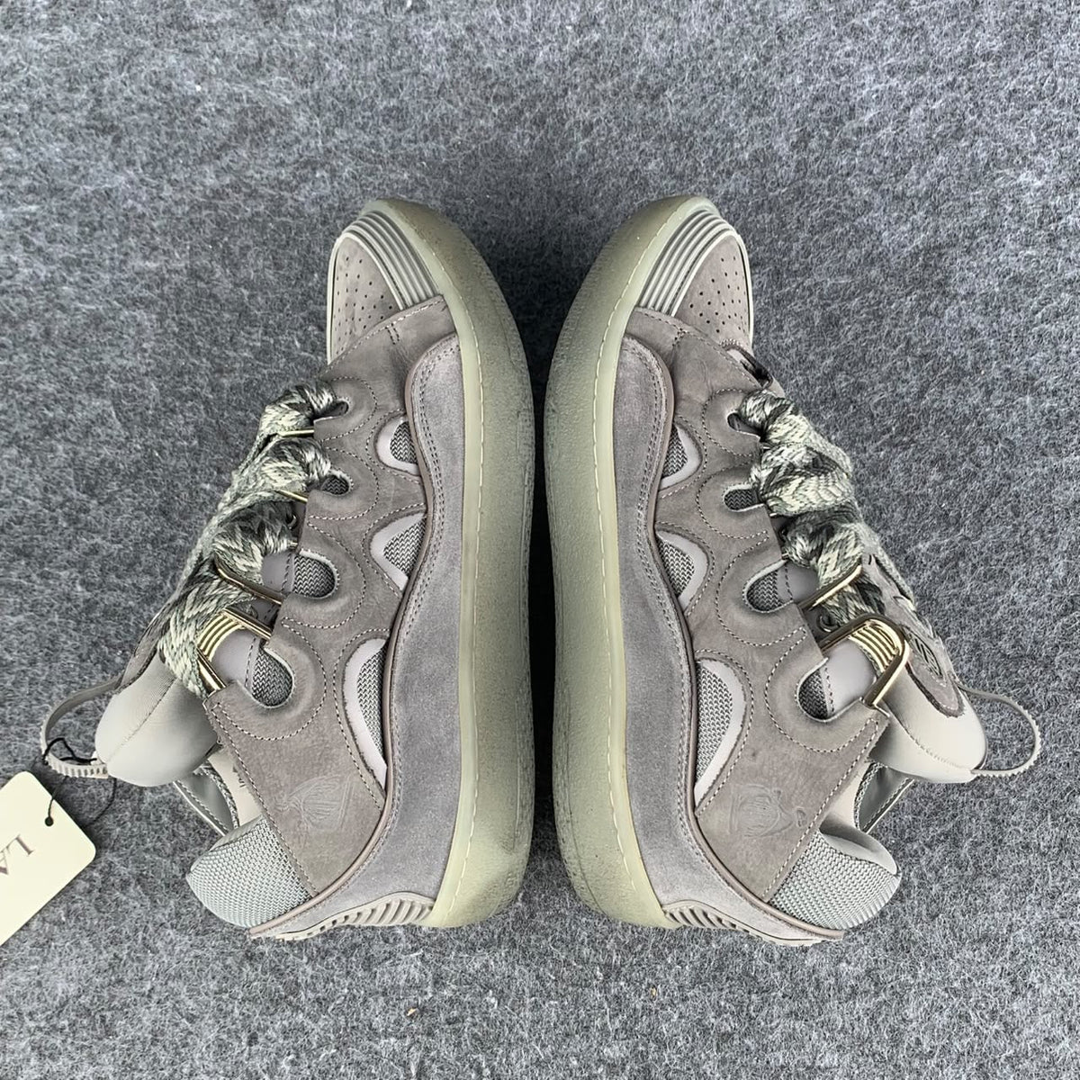 Lanvin Curb Sneakers 'Speckled Effect - Light Grey'