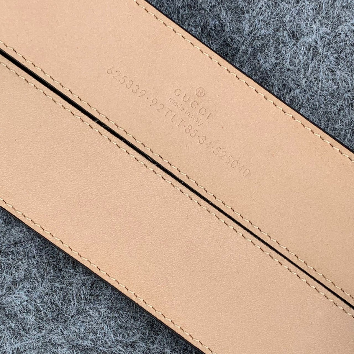 GG Leather Belt with Double G Buckle, 1.5” Width ‘Brown’