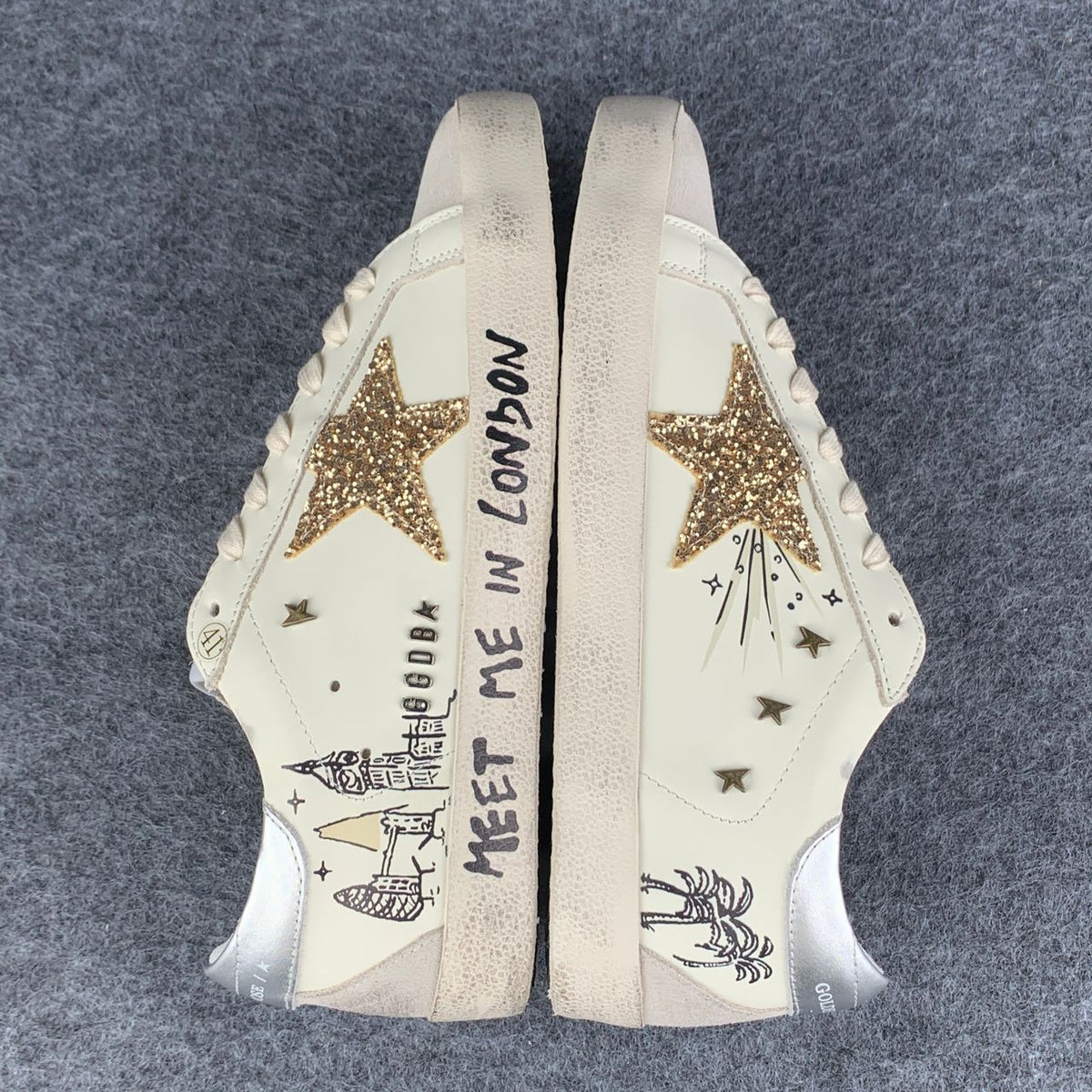 Golden Goose Meet Me In London Sneakers With Gold Star (takes 5-12 days to customise)