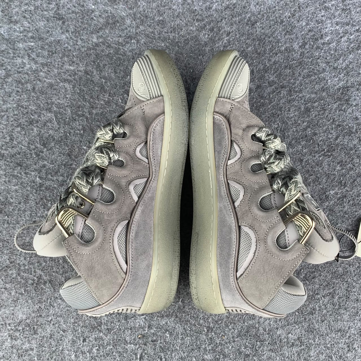 Lanvin Curb Sneakers 'Speckled Effect - Light Grey'