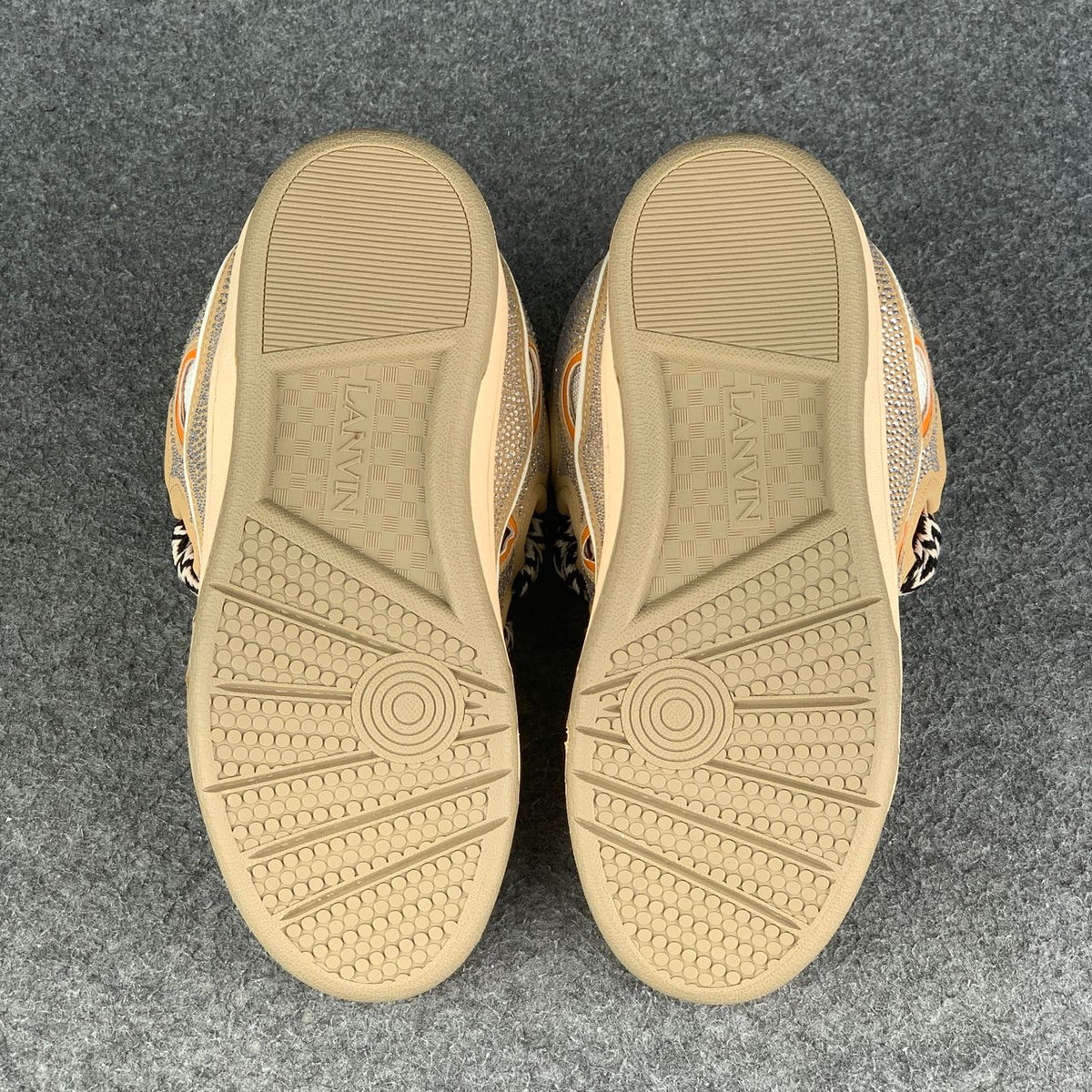 Lanvin Curb Sneakers 'Brown Rhinestone'