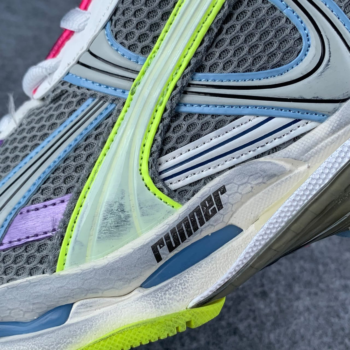 Balenciaga Runner Sneaker 'Grey Light Purple Neon Yellow'