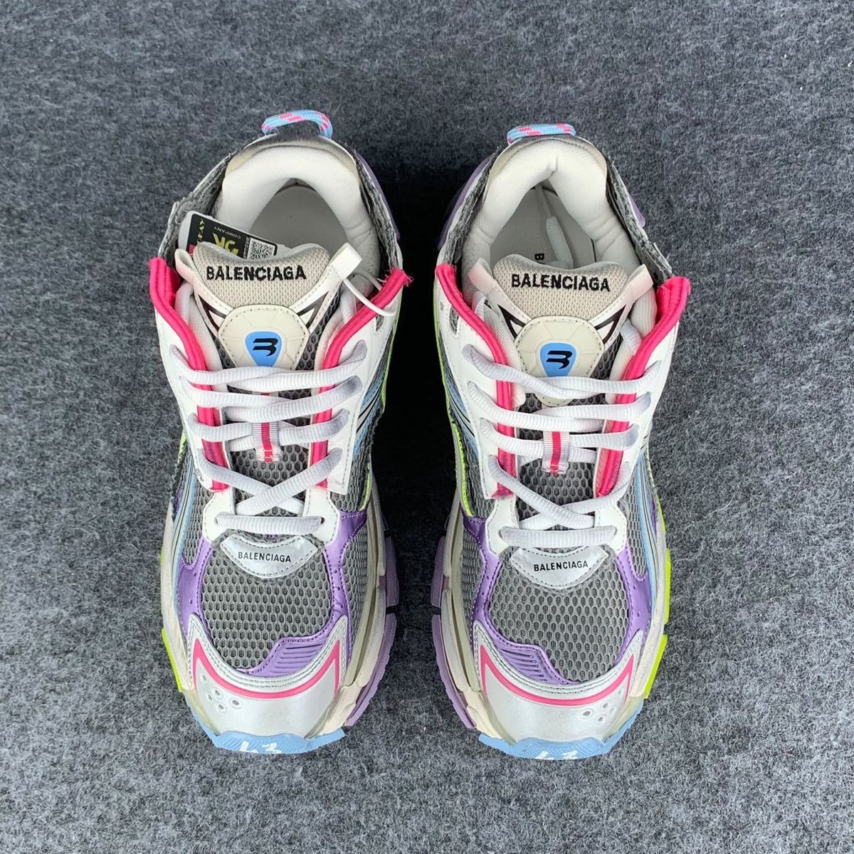 Balenciaga Runner Sneaker 'Grey Light Purple Neon Yellow'