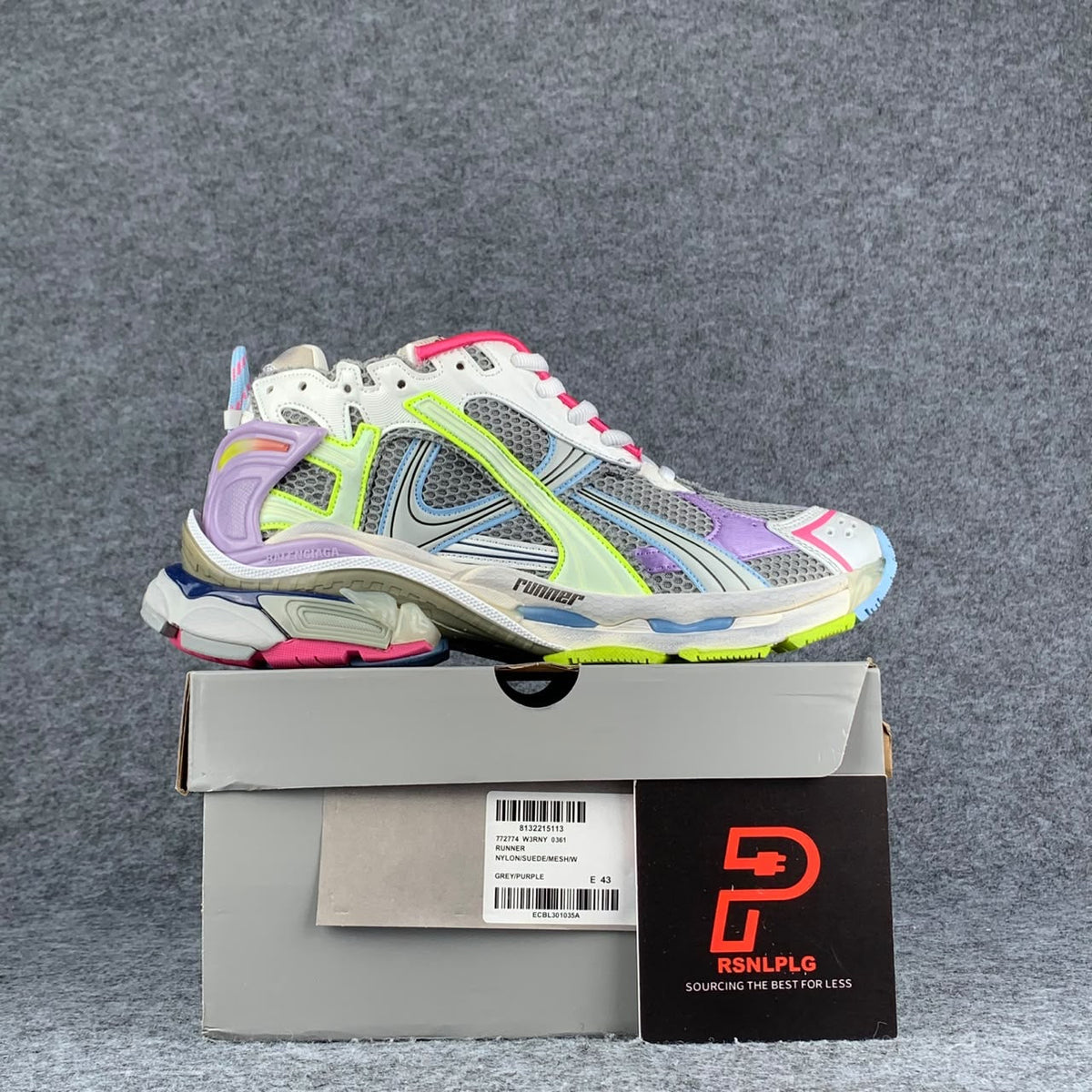 Balenciaga Runner Sneaker 'Grey Light Purple Neon Yellow'