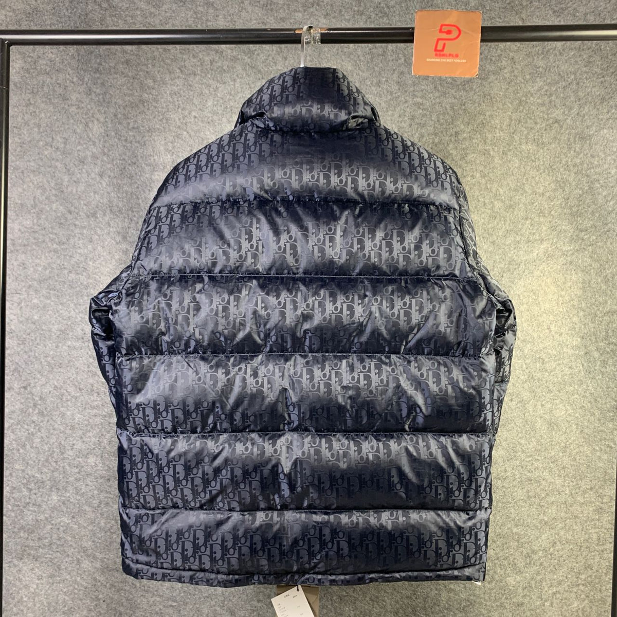 Dior Oblique Motif Down Jacket in Navy Technical Jacquard