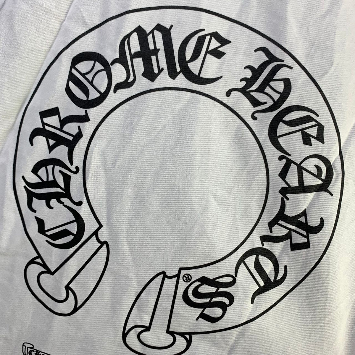 Chrome Hearts Horseshoe Neck Logo 3/4 Shirt 'Black/White'