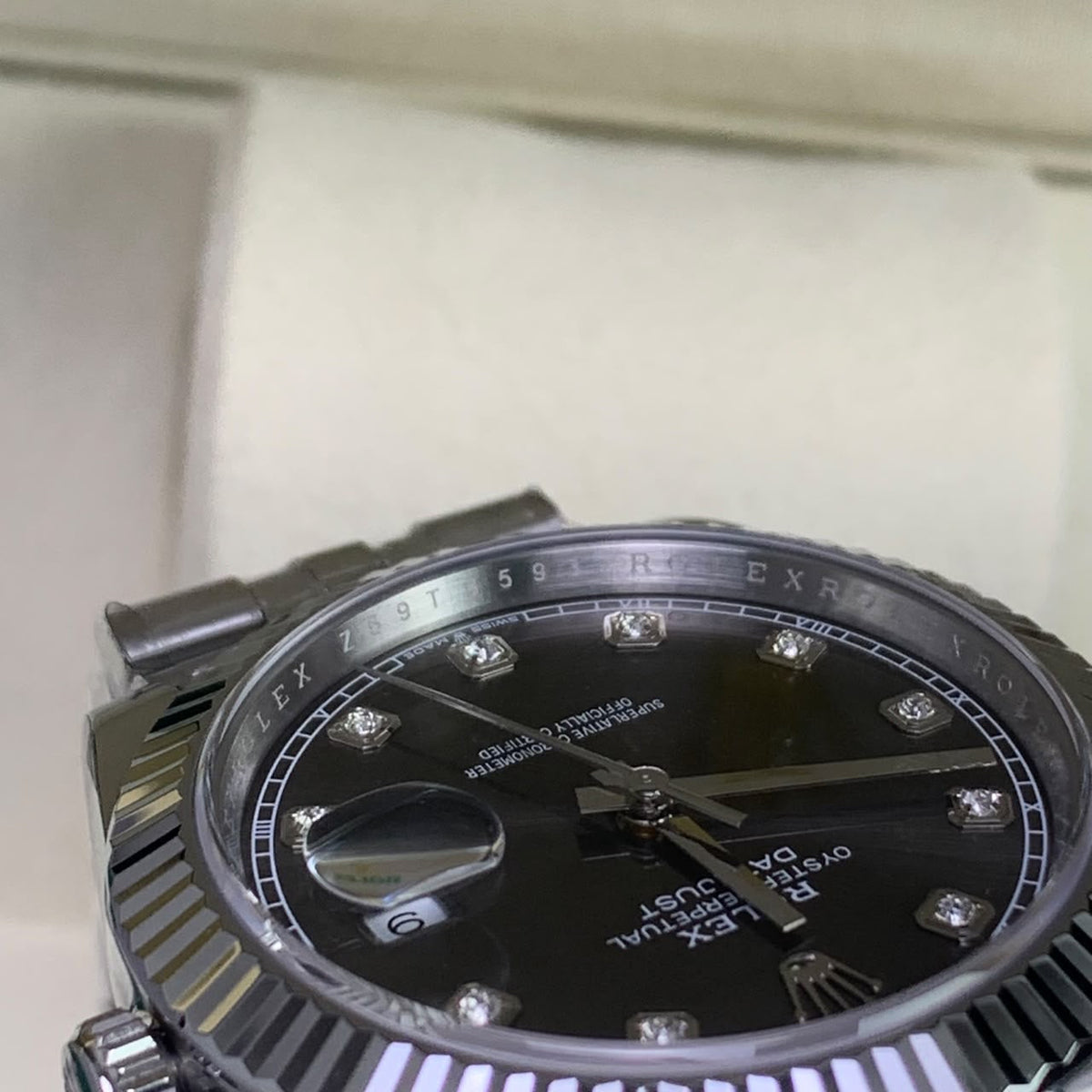 Rhodium Gray & Diamond 41MM Watch