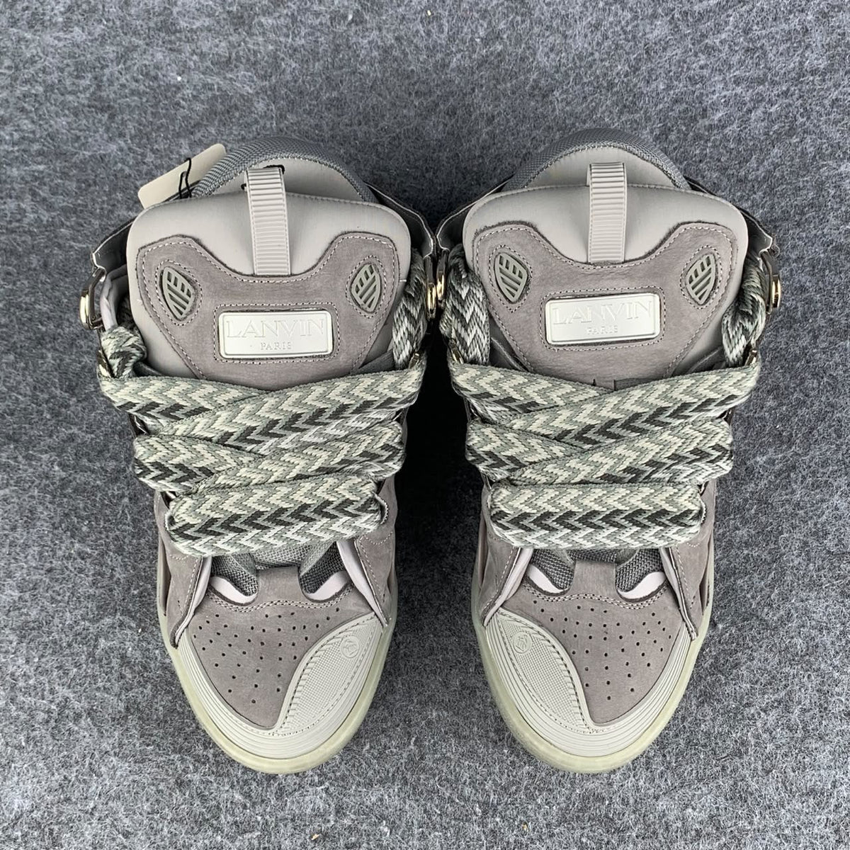 Lanvin Curb Sneakers 'Speckled Effect - Light Grey'