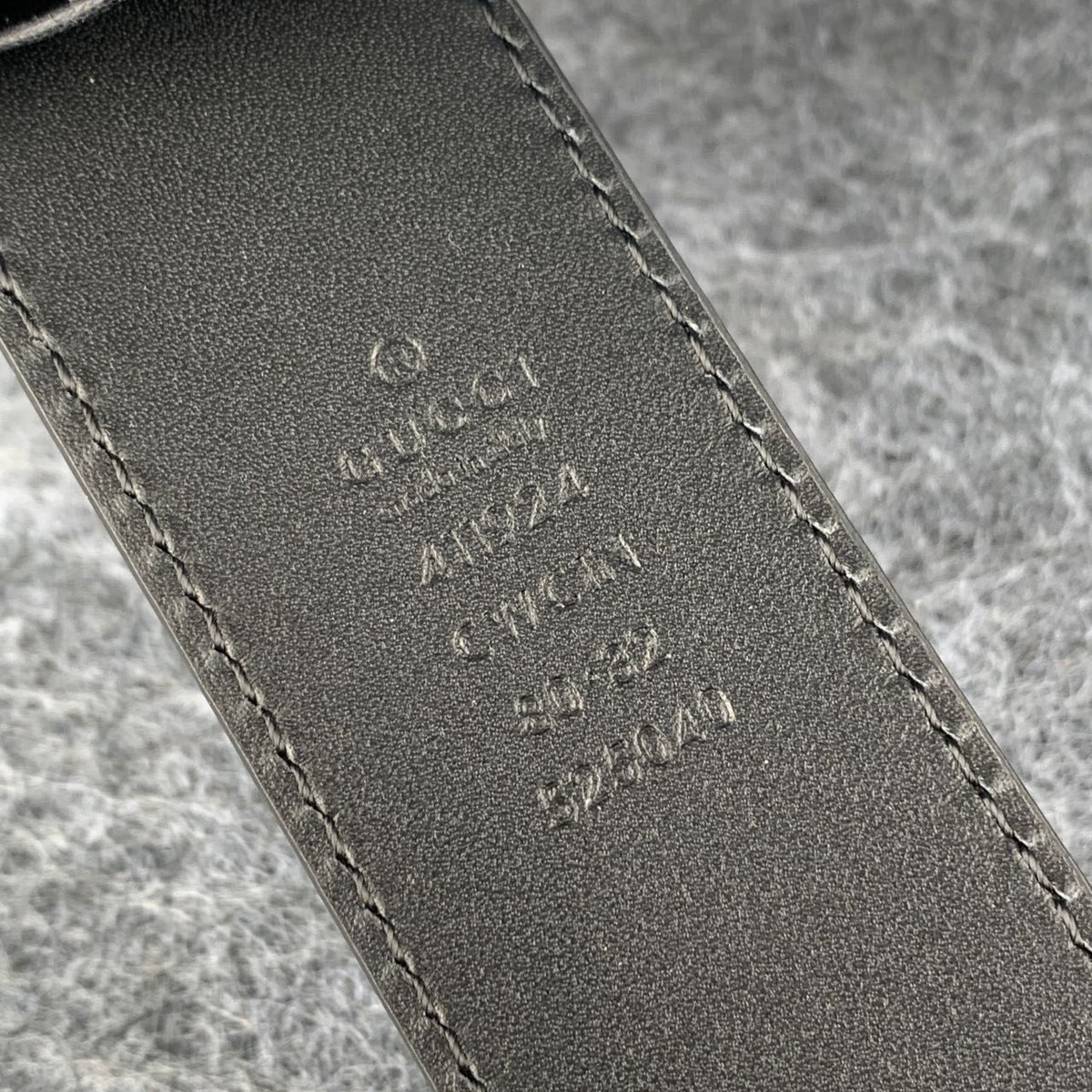 Double G Textured Leather Belt with Antique Brass Buckle, 1.5” Width ‘Black’