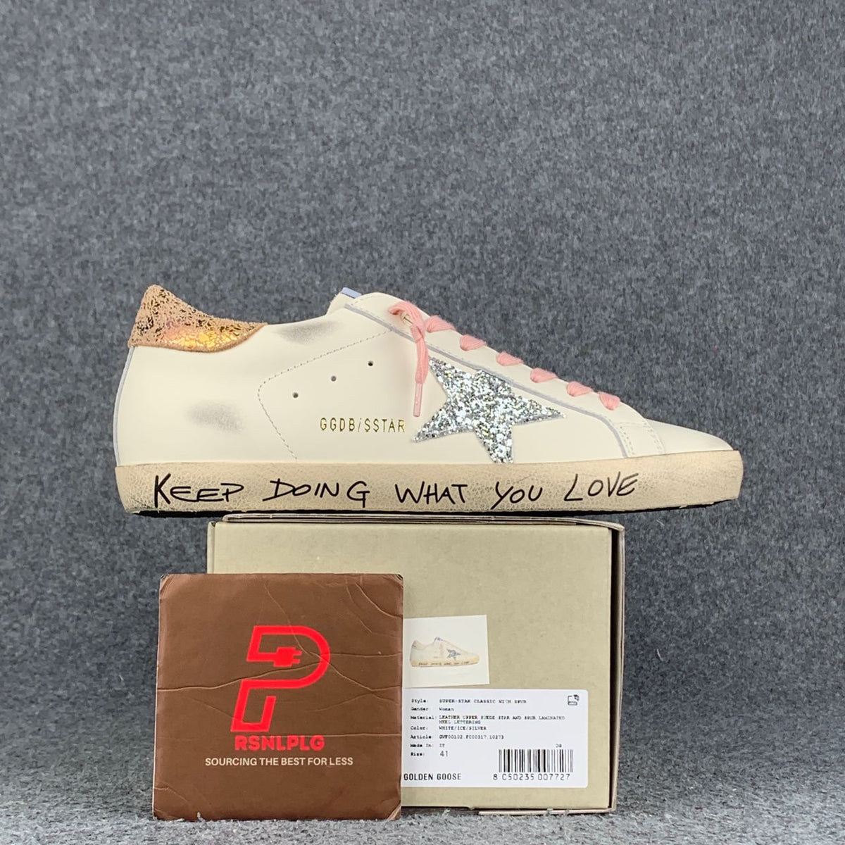 GOLDEN GOOSE Wmns Superstar Doing What You Love Pink Tab Sneaker (takes 8-14 days to customise)