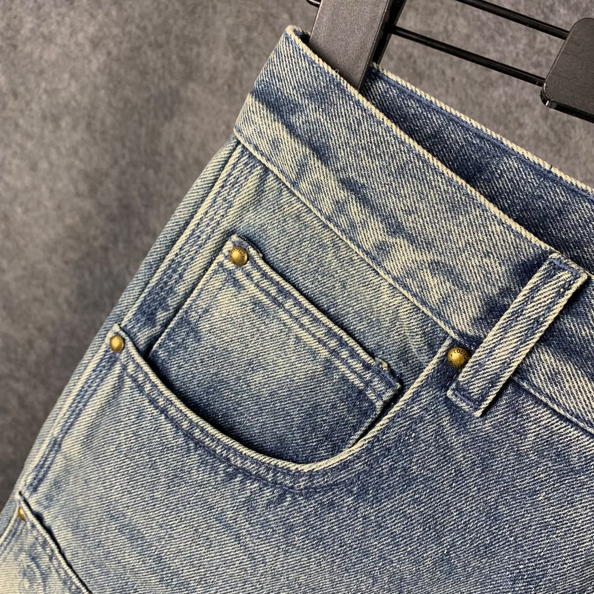 LV Washed Denim Workwear Shirt & LV Denim Carpenter Shorts)