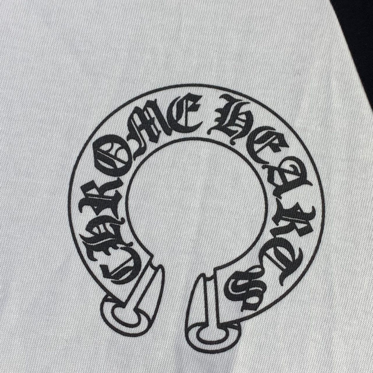Chrome Hearts Horseshoe Neck Logo 3/4 Shirt 'Black/White'