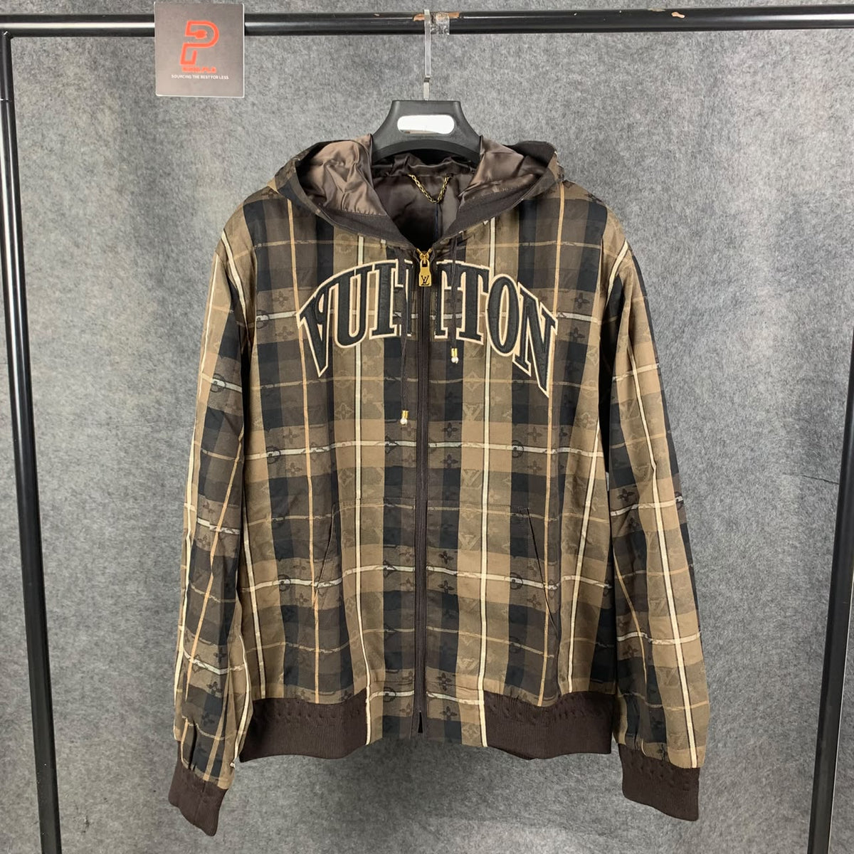 LV Louis Vuitton Tailored Hooded Blouson ‘Brown Beige’