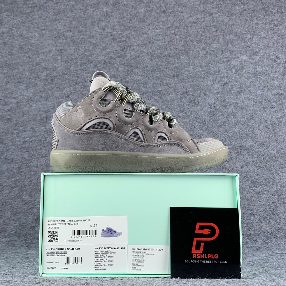 Lanvin Curb Sneakers 'Speckled Effect - Light Grey'