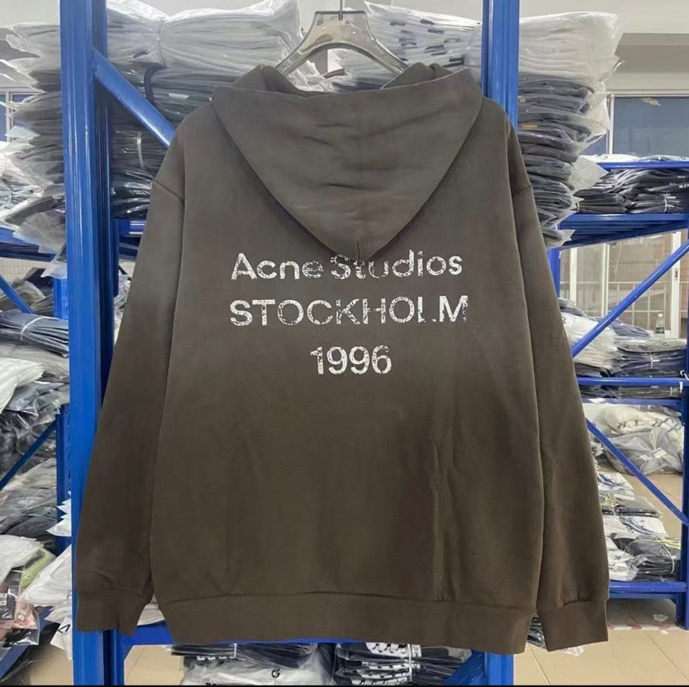 Acne Studios Fleece Logo Hoodie ‘Brown’