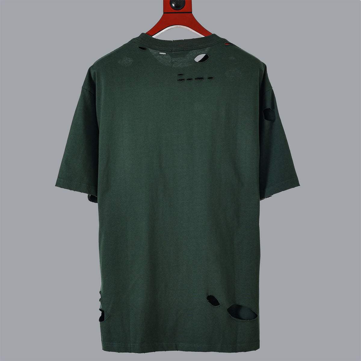 Balenciaga Caps Destroyed Flatground T-Shirt in Green