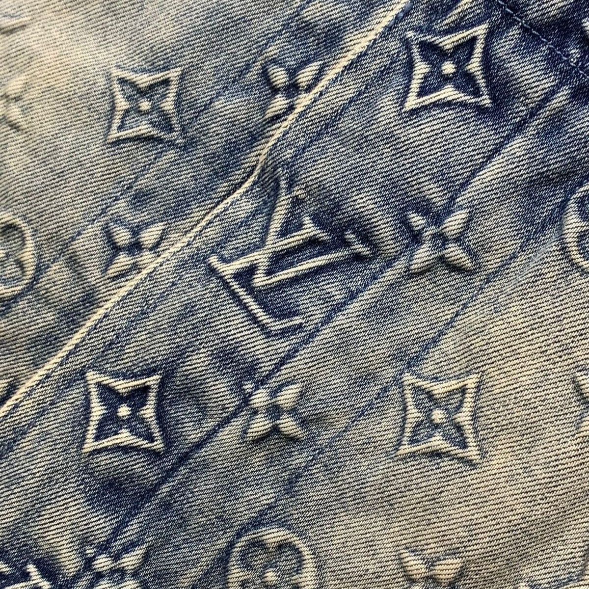 LV Washed Denim Workwear Shirt & LV Denim Carpenter Shorts)