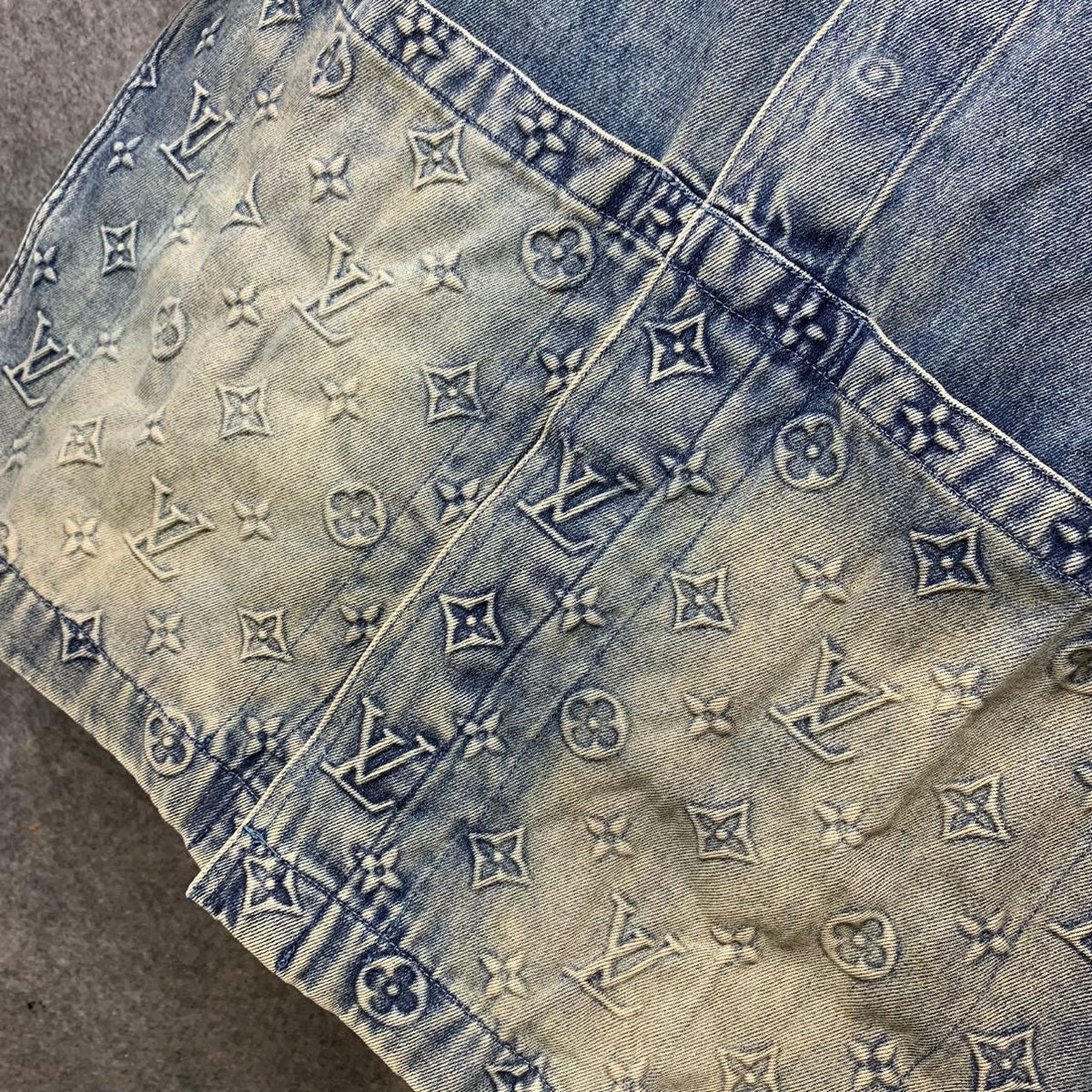 LV Washed Denim Workwear Shirt & LV Denim Carpenter Shorts)