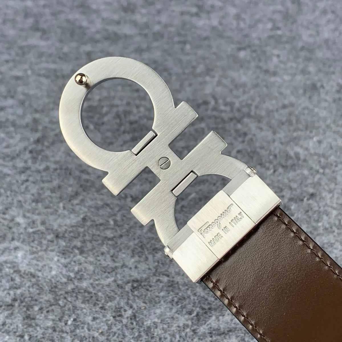 Ferragamo Gancini Leather Belt ‘Black’