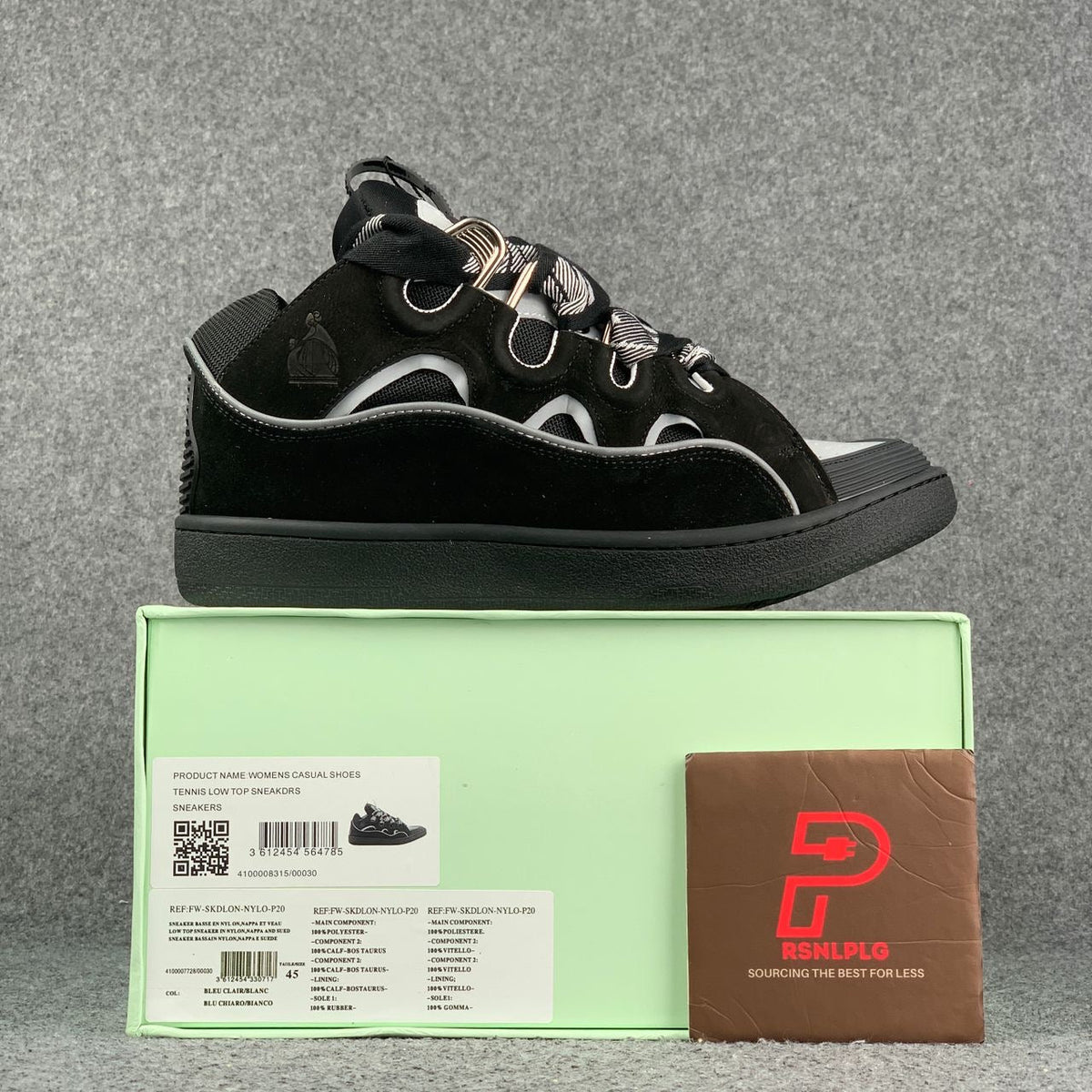 Lanvin Curb Sneakers 'Black Grey'