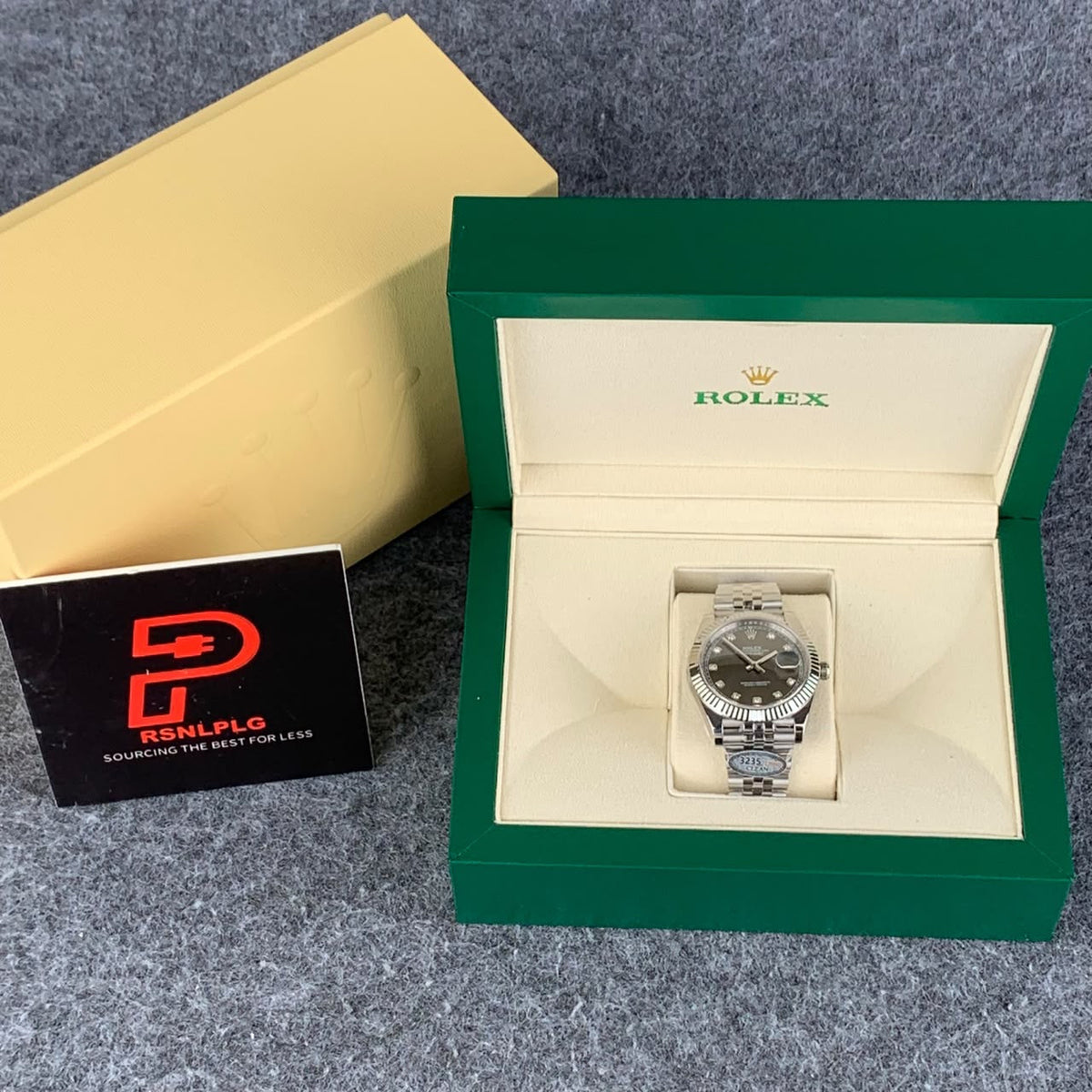 Rhodium Gray & Diamond 41MM Watch