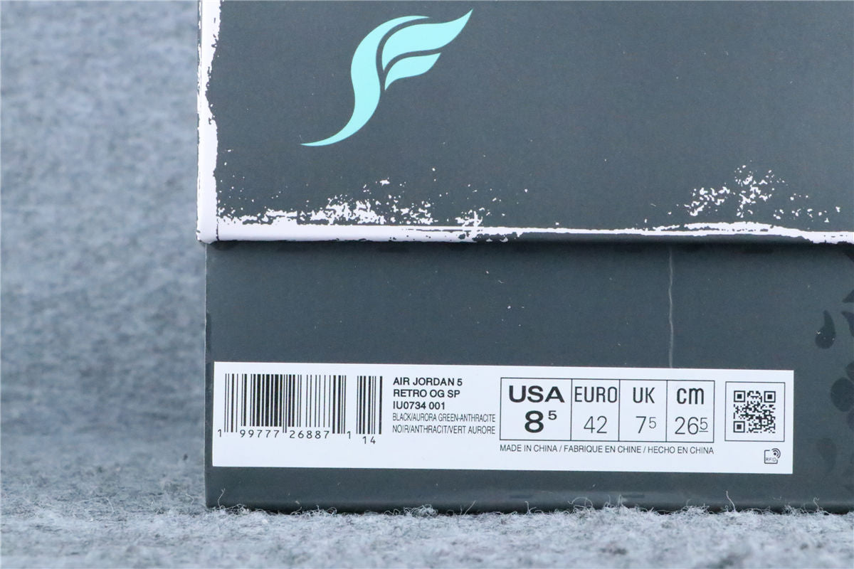 Solefly x Air Jordan 5 Retro 'Black Aurora Green'