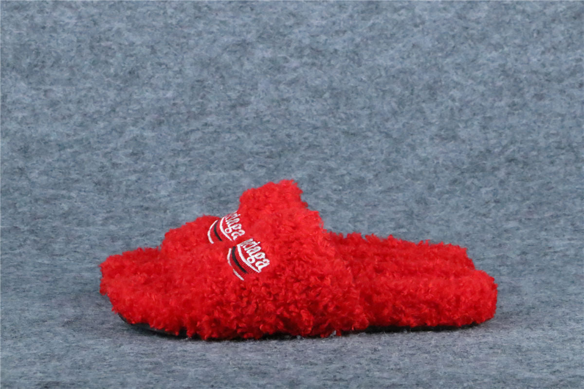 Balenciaga Wmns Furry Slides 'Red'