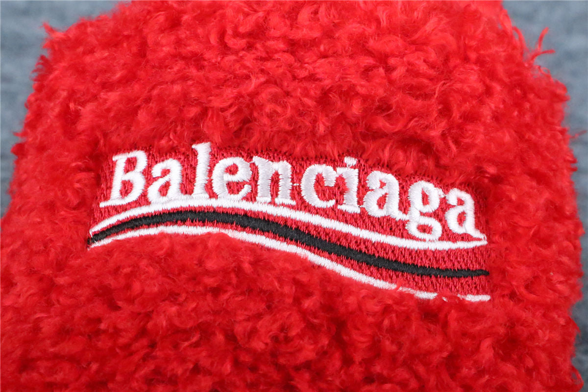 Balenciaga Wmns Furry Slides 'Red'