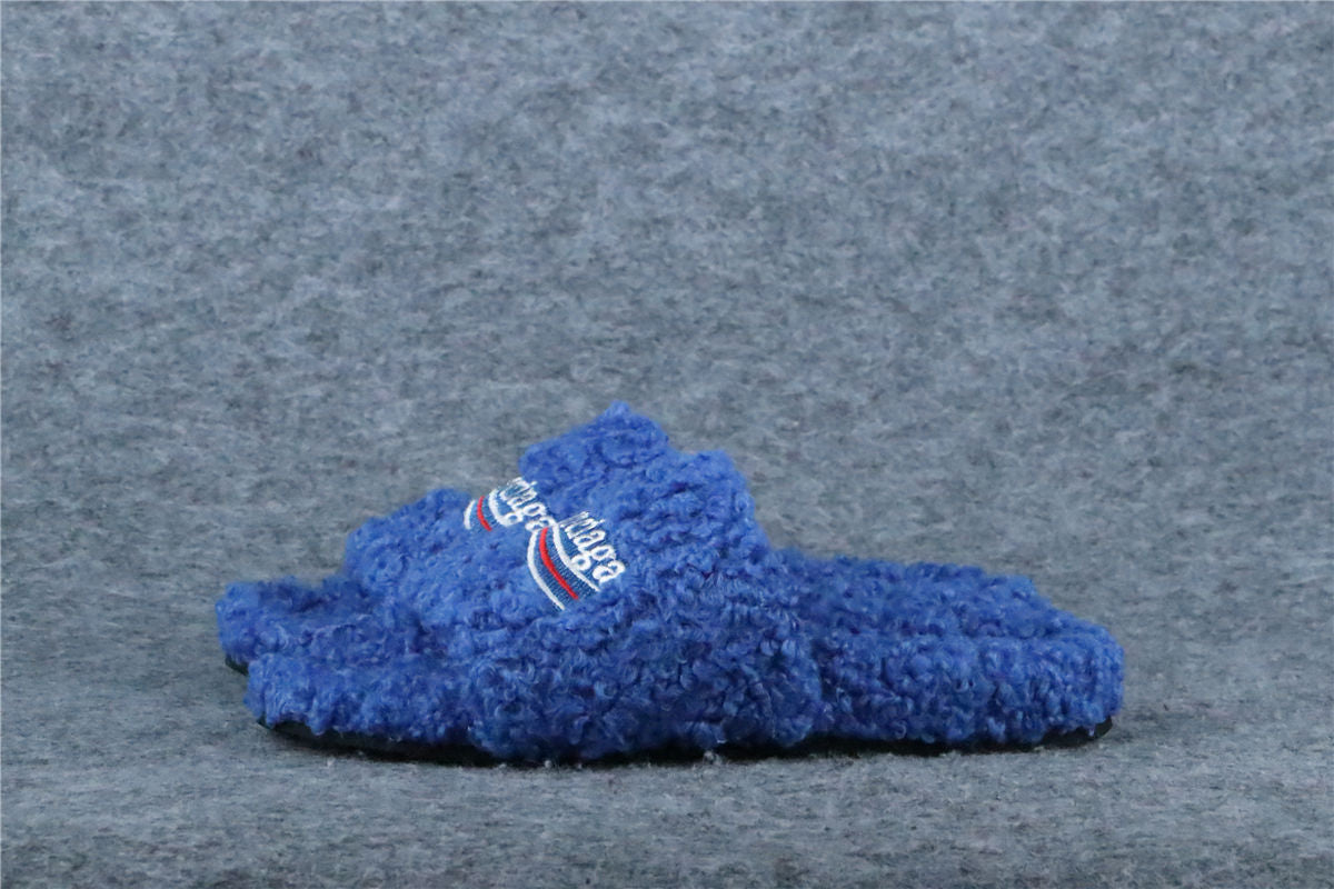 Balenciaga Furry Slide Sandal 'Blue'