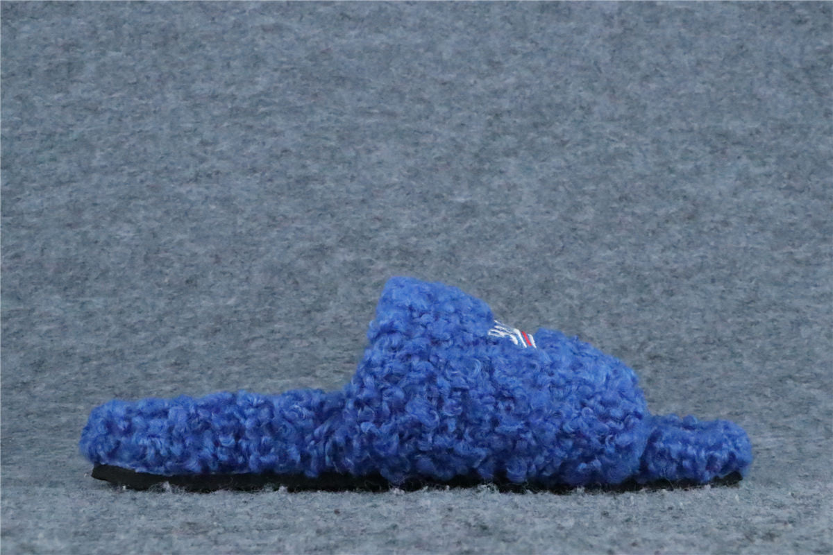 Balenciaga Furry Slide Sandal 'Blue'