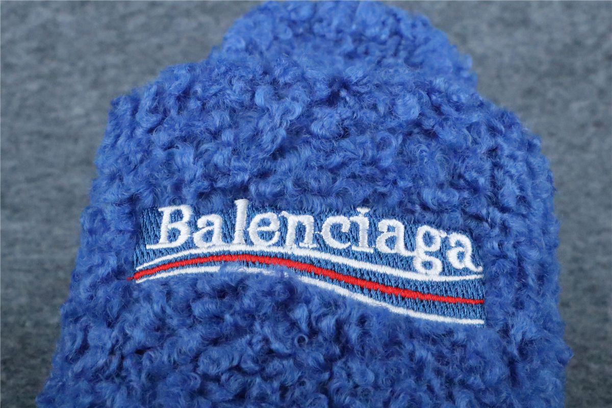 Balenciaga Furry Slide Sandal 'Blue'