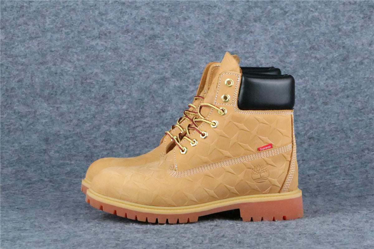 Supreme x Timberland 6 Inch Premium Waterproof Boot 'Embossed Diamond Plate - Wheat'