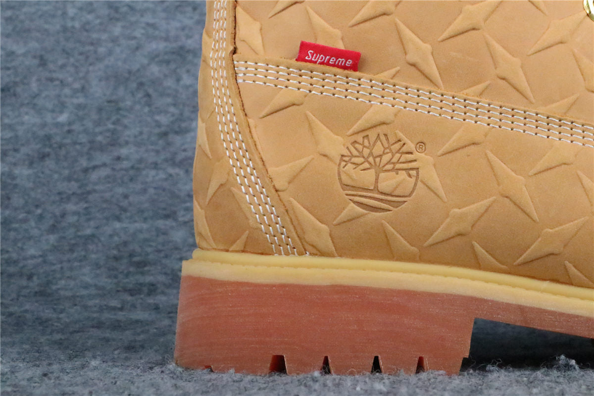Supreme x Timberland 6 Inch Premium Waterproof Boot 'Embossed Diamond Plate - Wheat'