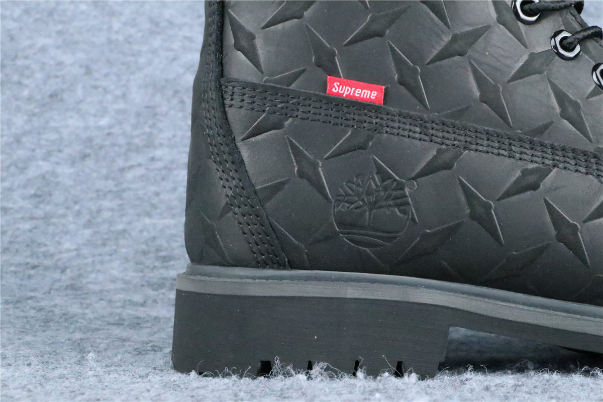 Supreme x Timberland 6 Inch Premium Waterproof Boot 'Embossed Diamond Plate - Black'