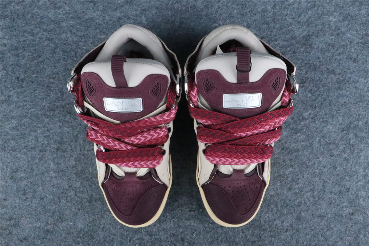 (Value Version) Lanvin Curb Sneakers 'Beige Burgundy'