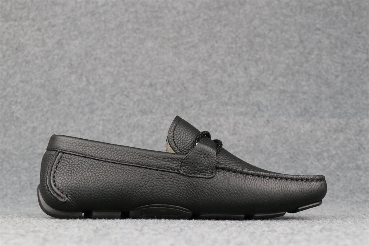 Salvatore Ferragamo Gancini Driver Loafers 'Black'