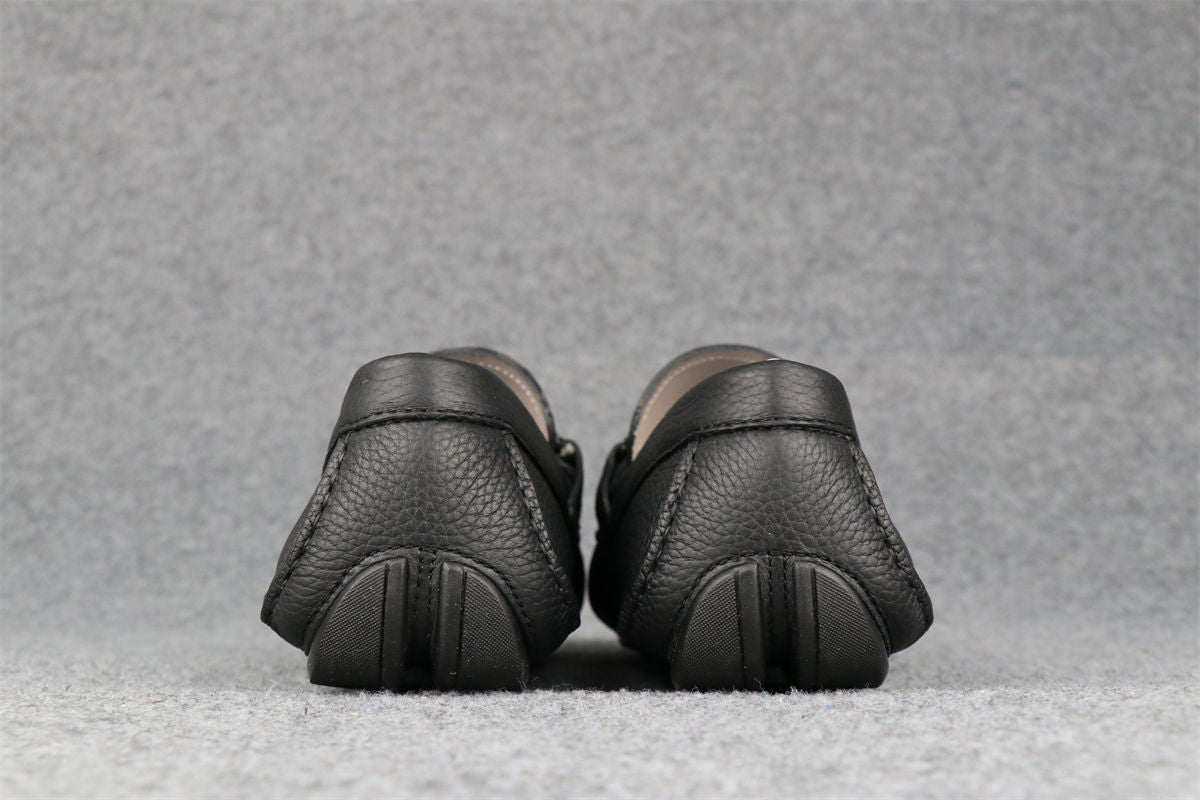 Salvatore Ferragamo Gancini Driver Loafers 'Black'