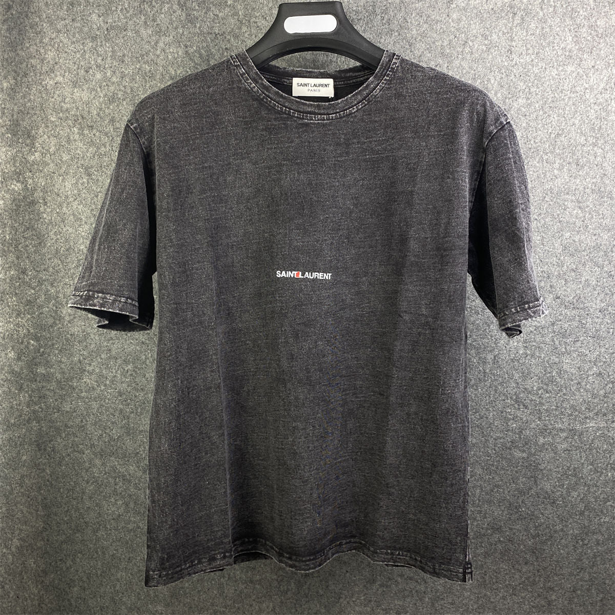 Saint Laurent Destroyed T-Shirt 'Washed Black'