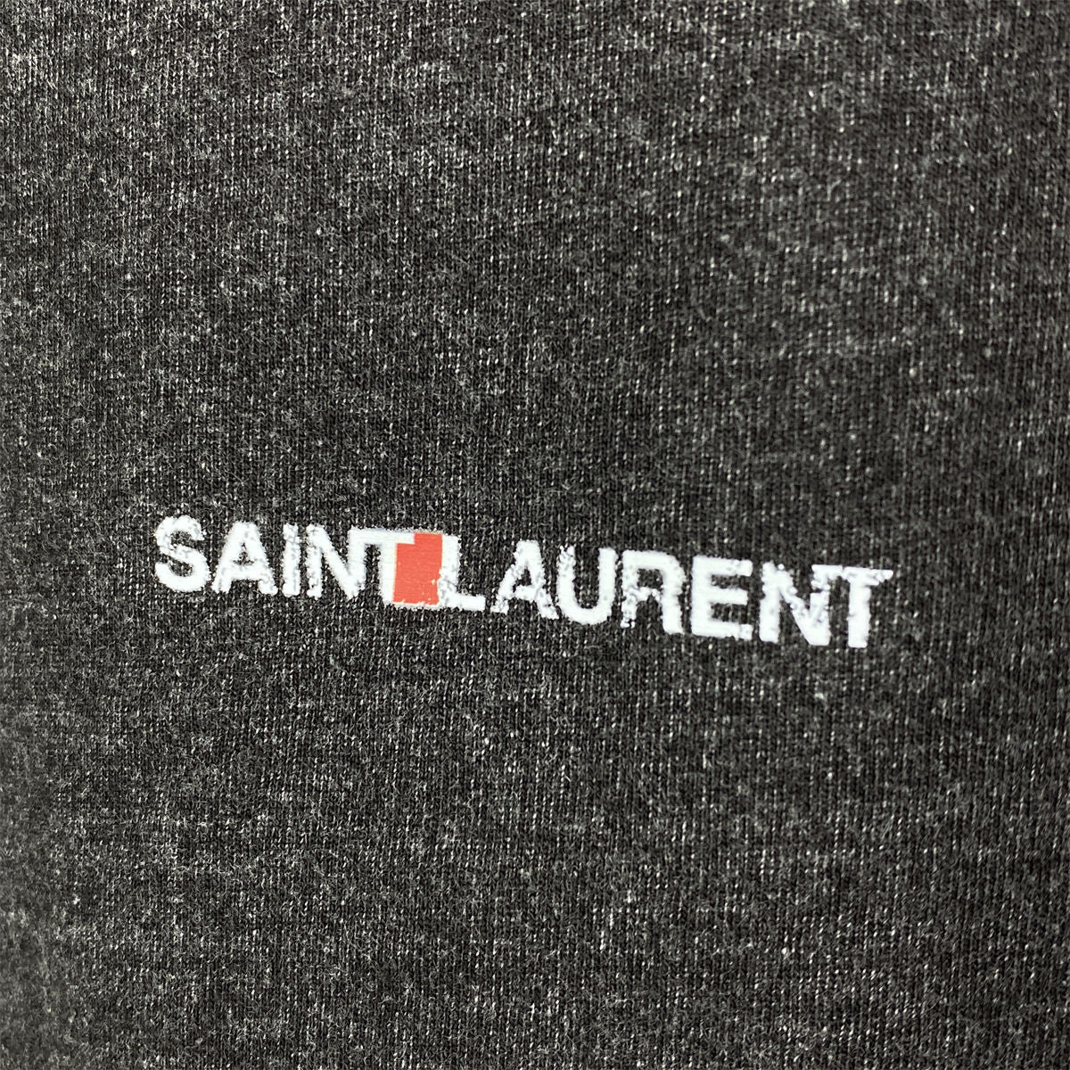 Saint Laurent Destroyed T-Shirt 'Washed Black'