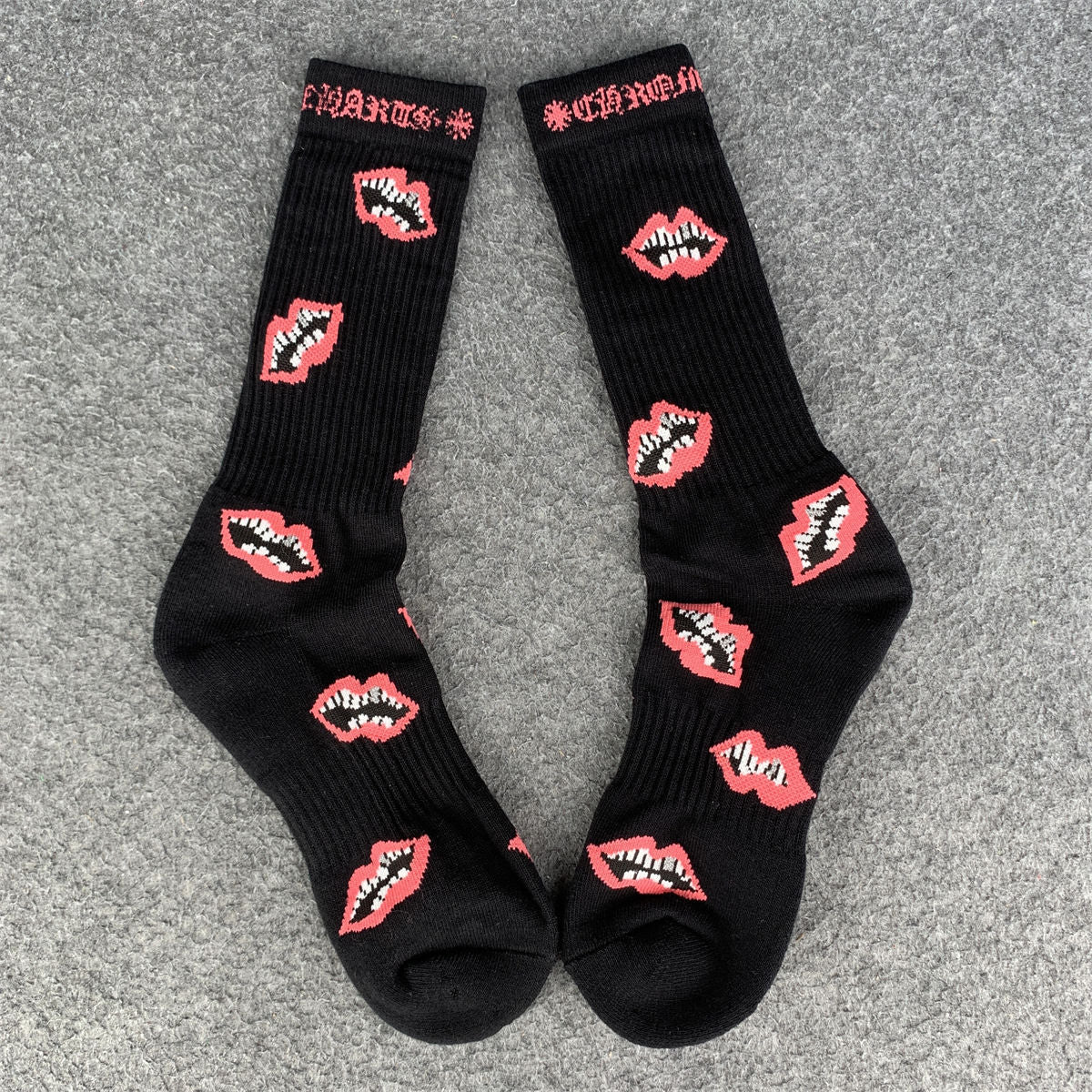 Chrome Hearts Chomper Matty Boy Socks 'Black Pink'