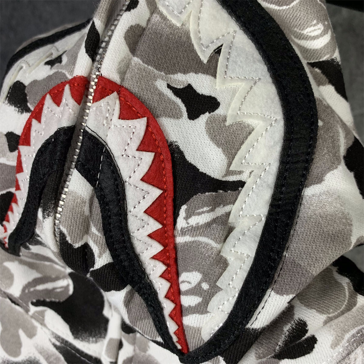 BAPE ABC Camo Double Shark Full Zip Hoodie 'Grey'