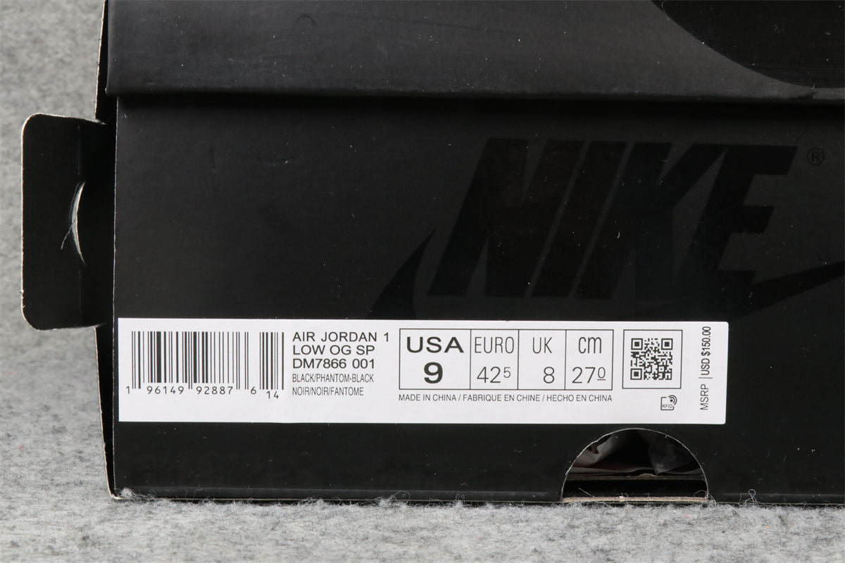 Travis Scott x Air Jordan 1 Low OG SP 'Black Phantom' (EU Warehouse, No QC)
