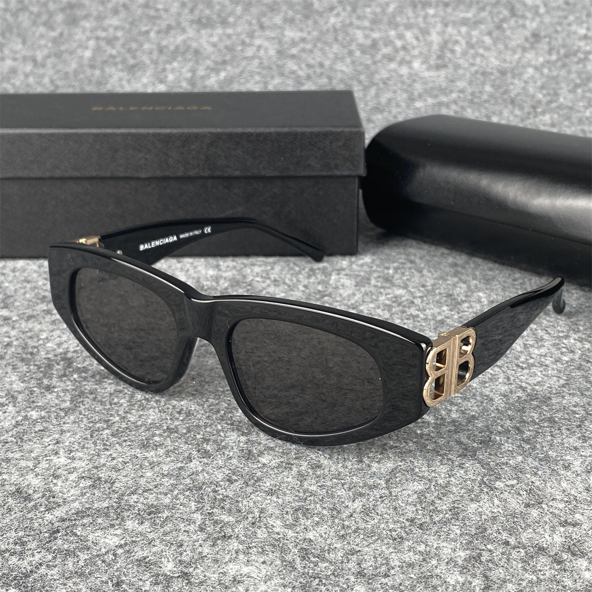 Balenciaga BB0095S 001 Sunglasses 'Black Gold'