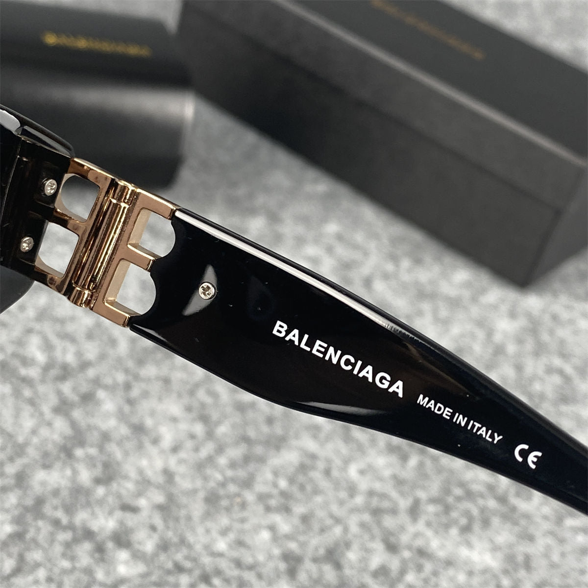 Balenciaga BB0095S 001 Sunglasses 'Black Gold'