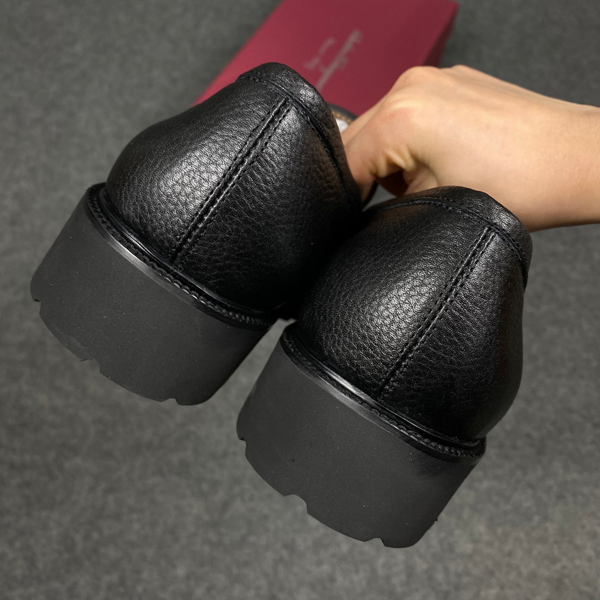 Salvatore Ferragamo Gancini Lug Sole Loafers 'Black'