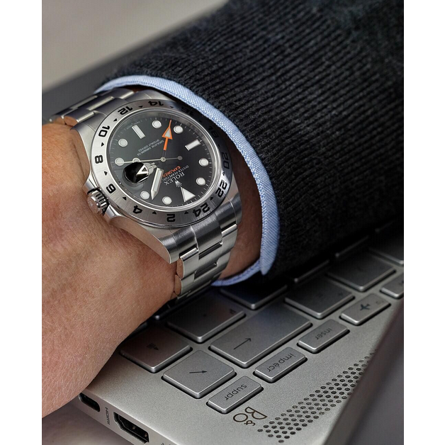 Explorer II Black Dial Orange Hand Steel