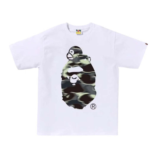 Bape Screen Camo Milo Big Ape Head Tee White Black Green