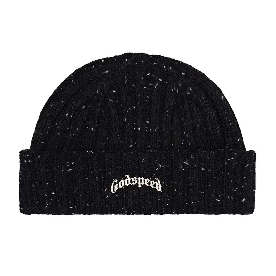 Godspeed OG Logo Emblem Oreo Speckled Black Beanie
